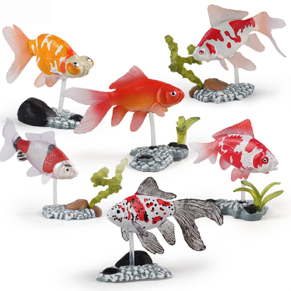 Urhomy Mini Goldfish Figure 3D Goldfish Goldfish Model Aquarium Interior Aquarium Set of 6 Set, Encyclopedia, Toy, Decoration, Figurine, Ornament,