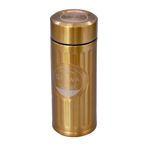 CB JAPAN QAHWA Coffee Bottle, 420ml, Gold, Direct Drinking, Vacuum Insulated, Dual-Layered Construction, Teflon-Coated Interior, Enjoy the Taste and A