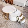 2Pcs 27.6 Inch Nesting Coffee Table Minimalist Round Coffee Table Side Tables With 2 Drawers Circular Center Table For Bedroom