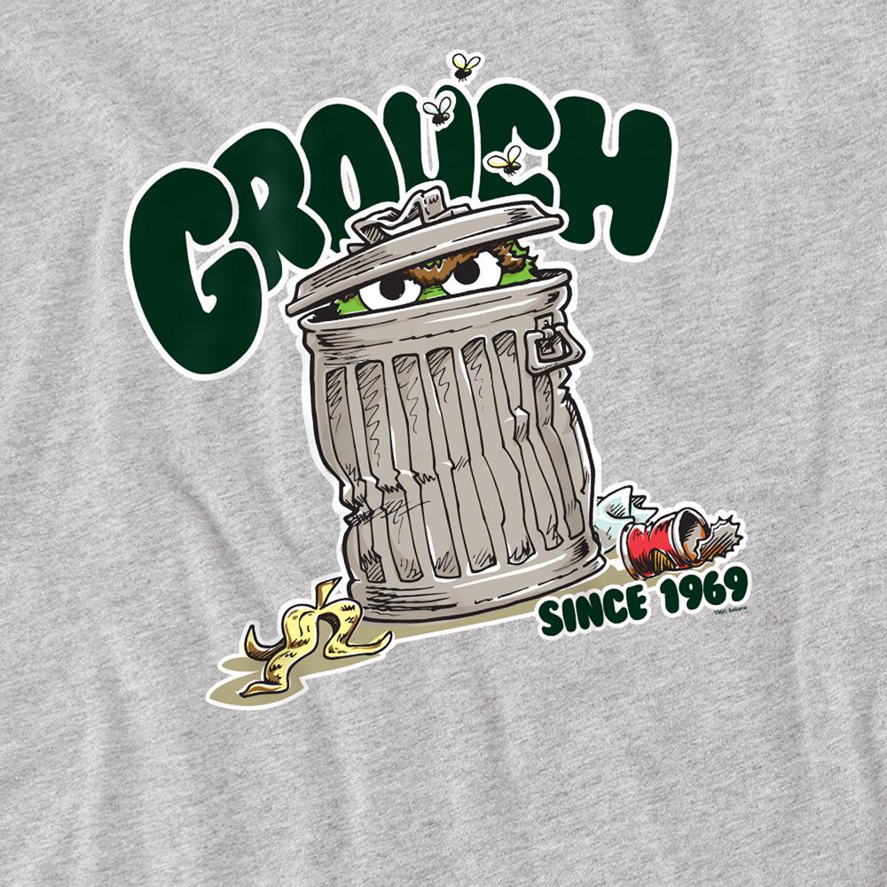 Sesame Street Unisex Adult Oscar The Grouch Heather T-Shirt