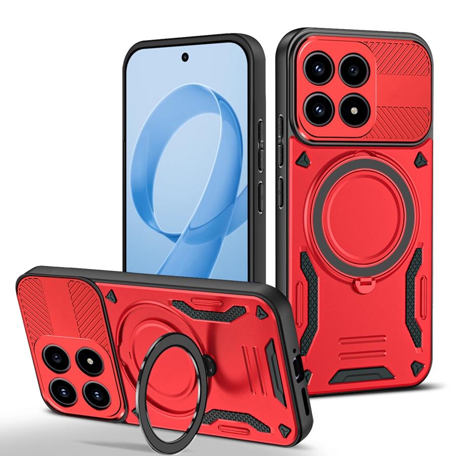 Armor Shockproof Magnetic Case For Xiaomi 14T 14 15 15T Poco C75 C85 X7 M6 M7 Pro 5G F7 Ultra Car Holder Ring Stent Phone Cover