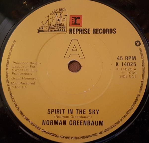 Пластинка 7 дюймов NORMAN GREENBAUM Spirit In The Sky K14025 Reprise Records UK Rock Б/у