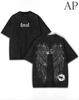 Feral Angel Wings Tee, Washed Black Graphic Shirt, Y2K Grunge Oversized Tee, Gothic Streetwear Shirt, Vintage Acid Wash Top
