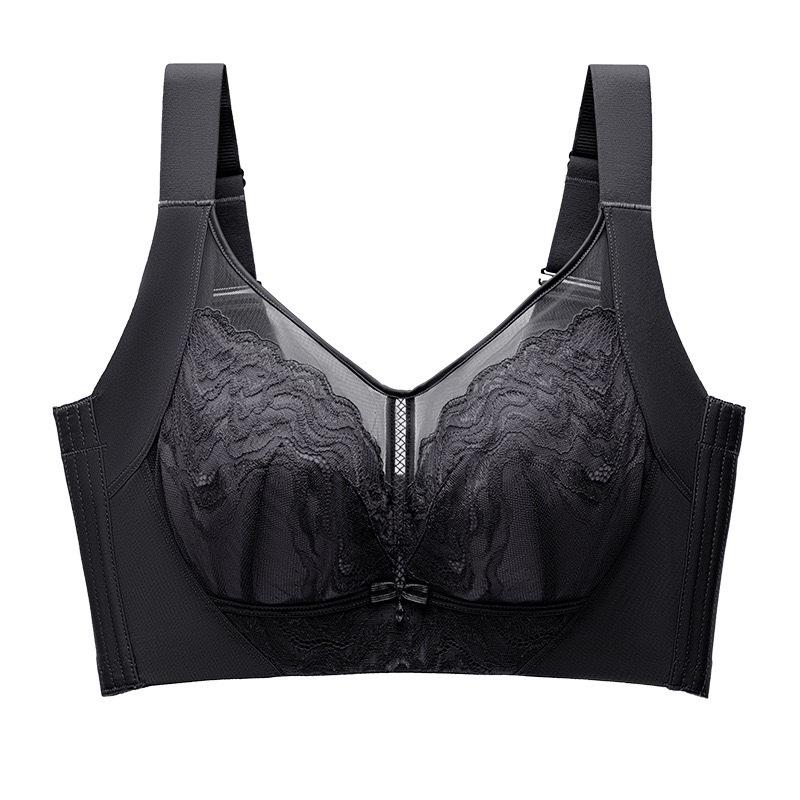 Anti-Light Large Bust Lift Support Underwire Bra with Back Closure.