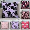 Süßer Katzenkissenbezug Weicher Plüschstoff Doppelseitig Bedruckter Sofakissenbezug für Alle Jahreszeiten Heimdeko Geschenk