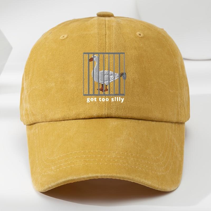 Interesting Goose Iron Cage Print Baseball Cap Unisex Soft Top Adjustable Hat Circumference Duck Tongue Hat Outdoor Sports Leisu