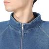 Short Raglan Short Half Zip Washed Blue [Champion] Sweatshirt, Sleeve, 100% Cotton, Fleece, Embroidery, Denim-like, Sleeve, Sweatshirt, Men's Casual,