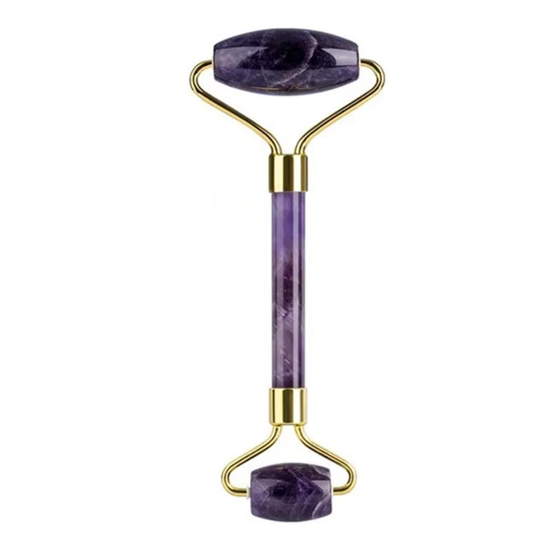 Amethyst Face Jade Massager Jade Roller Gua Sha For Lifting Anti-Wrinkle Acupuncture Beauty Skin Care Gouache Scraper Set