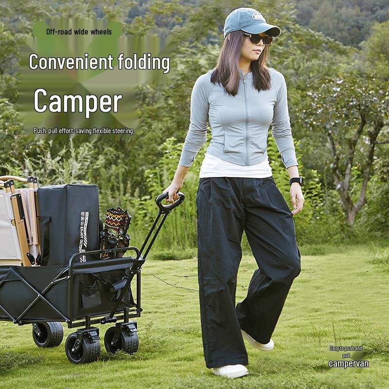 Tragbarer faltbarer Campingwagen: Leichter Handwagen für Picknick, Einkaufen & Haushalt