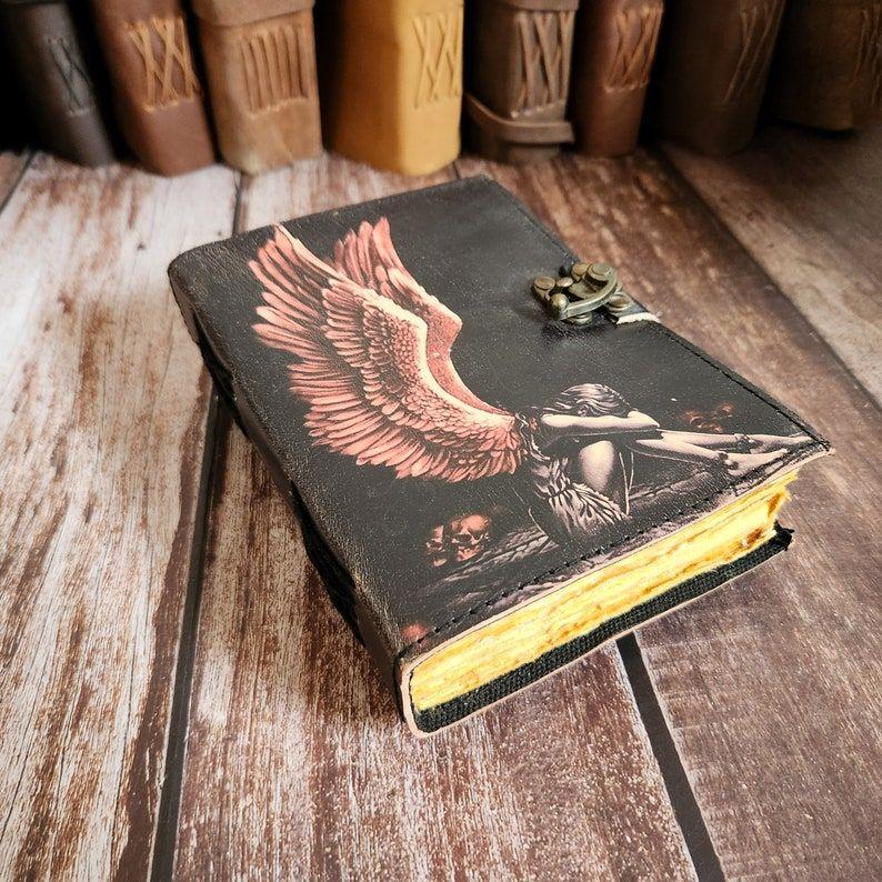 

Кожаный блокнот-журнал, Кожаный скетчбук, кожаный дневник, Журнал для путешествий, Свадебный подарок, Дневник снов, Блокнот, Подарок для него/нее. 7 x 5 in