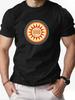 T-shirt Décontracté d'Été pour Homme 100% Coton Col Rond Manches Courtes Style Rétro avec Impression 1000 Points Respirant Tendance