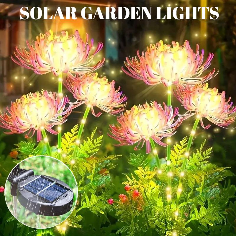 Outdoor Solar Shore Flower Lights, Waterproof LED Garden Stake Lamps, Decorative Landscape Lighting for Courtyard Lawn Patio Yard Decor