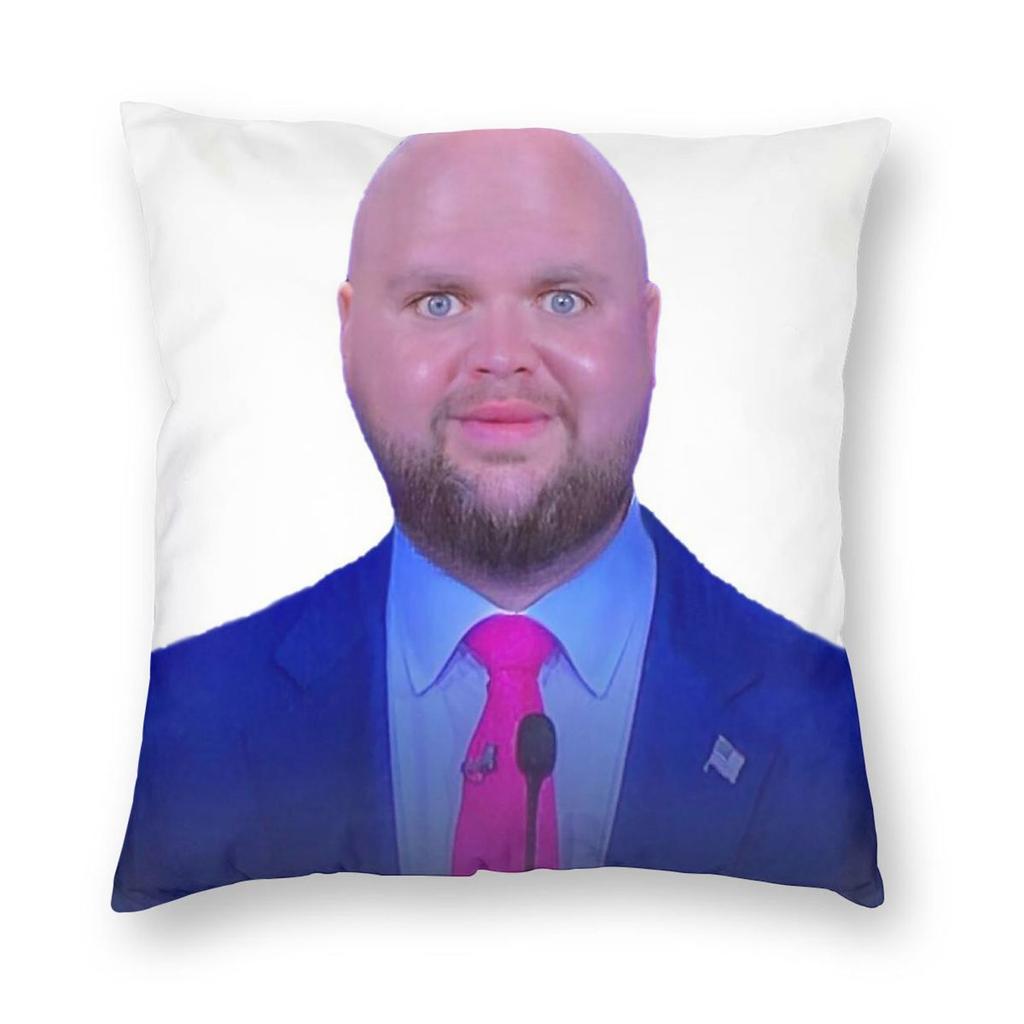Jd Vance Face Meme Bald Square Pillowcase Polyester Linen Velvet Creative Zip Decorative Pillow Case Car Cushion Case