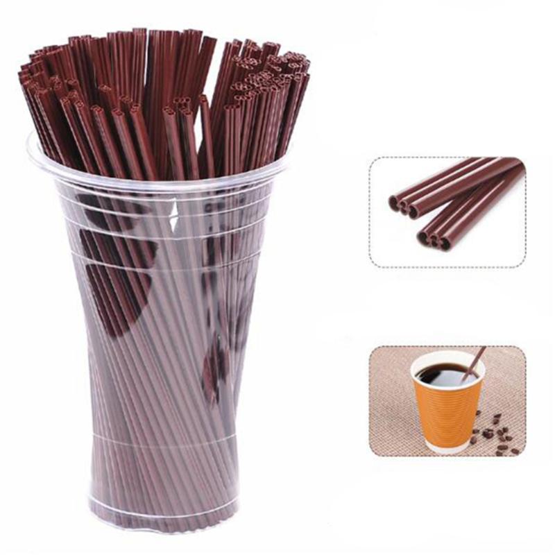100Pcs Length Coffee Straw Plastic Drinking & Stirring Straws 3 Hole Straws Straight Tea Milk Tool Holiday Party Accessories