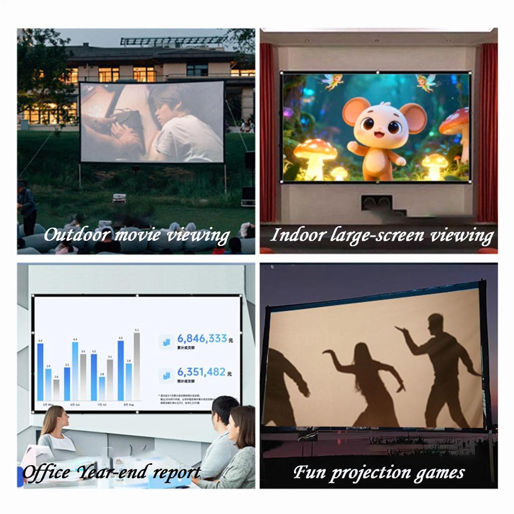 Outdoor Projector Screen Portable Polyester Projector Movie Screen Weather-Resistant Projector Movies Screens for Smartphones