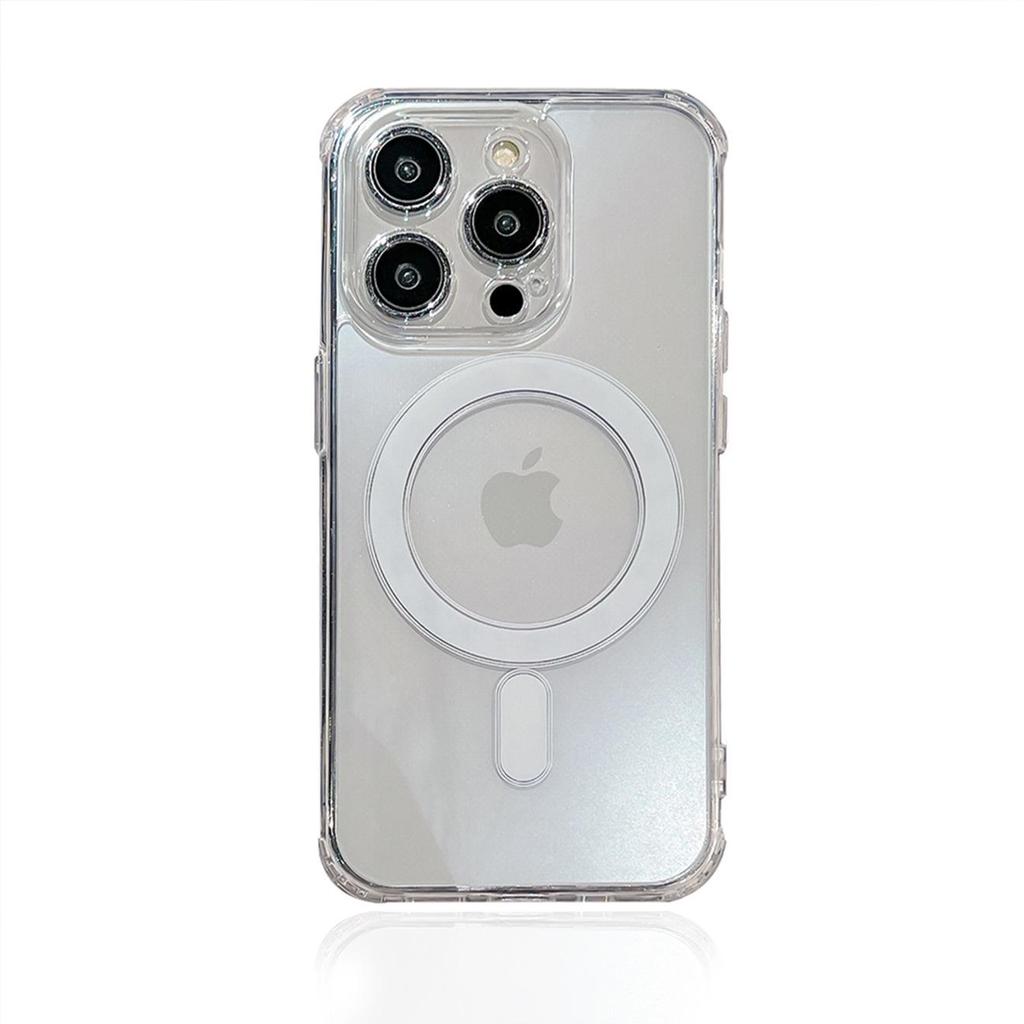 Apple-Compatible Magnetic Phone Case: Anti-Fall Clear Acrylic Shell for 16Promax and 13/14 Models