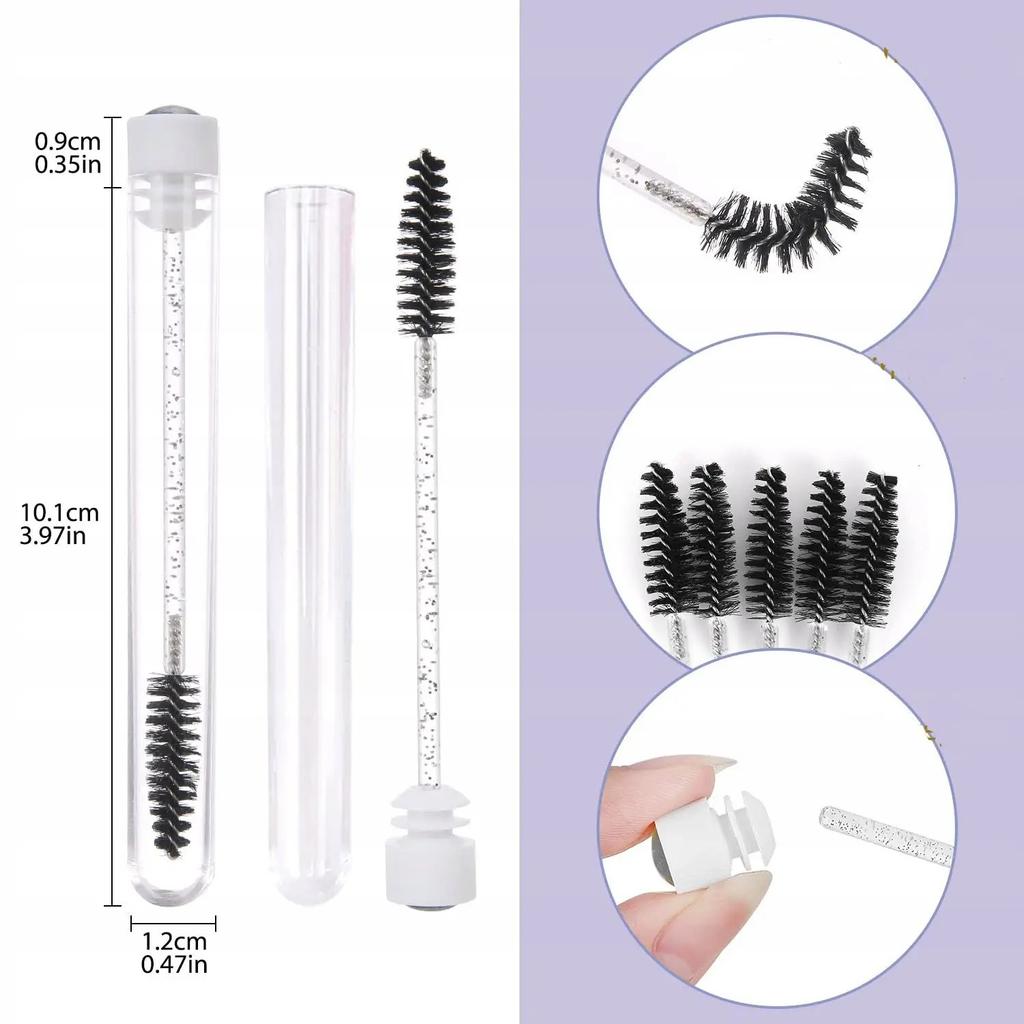 50pcs Reusable Eyelashes Brush Tube for Eyelash Extension EyeLash Brushes Disposable Mascara Wands Eyebrow Brush Applicator