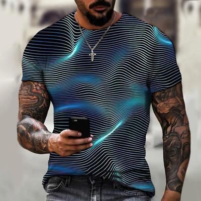 Nueva camiseta de moda de verano para hombre, con estampado abstracto y personalidad.