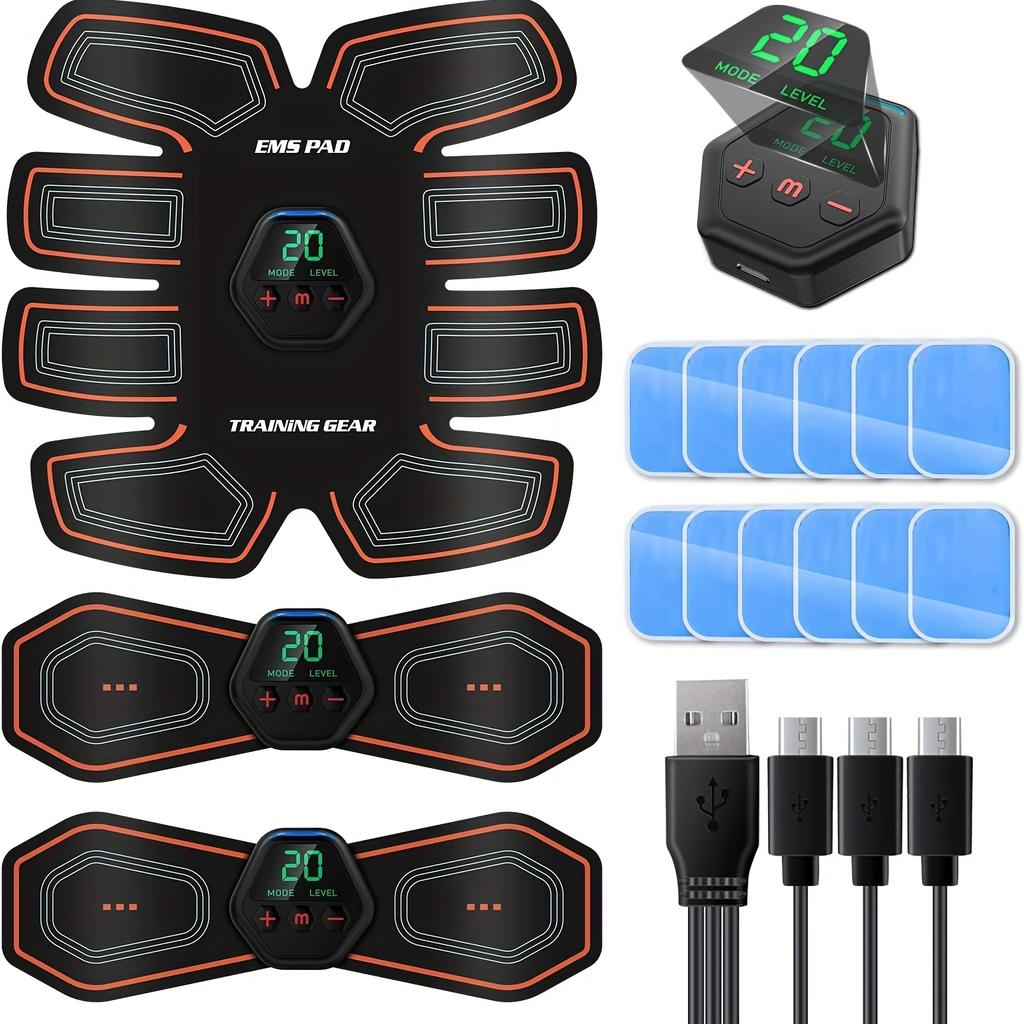 EMS Svalový stimulační pás Elektrický stimulátor břišních svalů Trenér EMS Břišní posilovač Tónovací pásy Paže Noha Záda Fitness Masážní přístroj