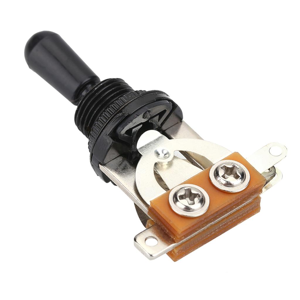 1Pc 3 Way Toggle Switch with Black Tip Replacement Part for LP Style Electric Guitar(Black)