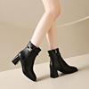 Fashion 2024 Hot Sale Shoes Female Side Zipper Women's Boots Fashion Metal Decoration Office and Career New Pointed Toe Ankle Boots
