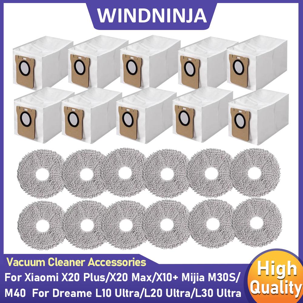Dust Bag Mop Cloth for XiaomiX11 Plus/X11 Max/X11+, Mijia M11S/M11 For Dreame L11 Ultra/L11 Ultra/L11 Ultra Dust Bag Rags Parts