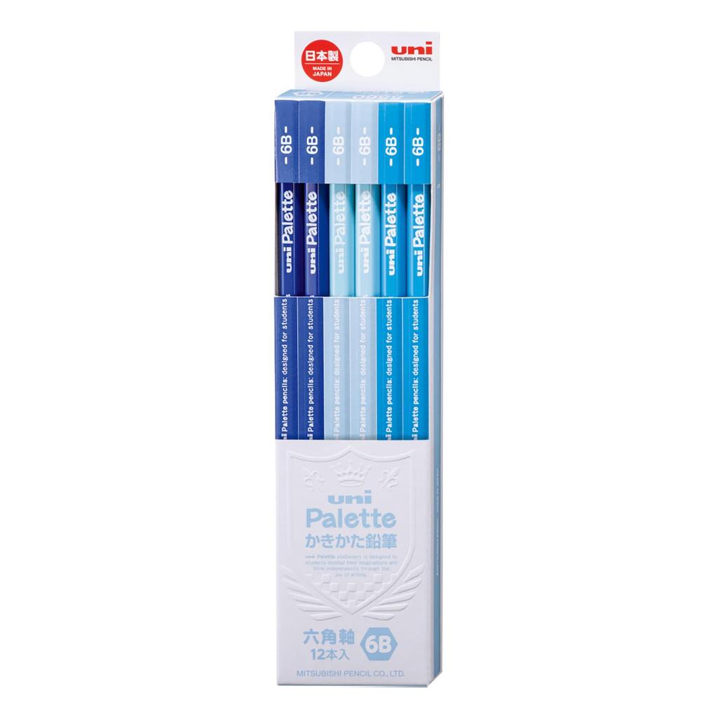 Mitsubishi Pencil Uni Palette 6B Writing Pastel 1 Dozen Pencil, Blue,