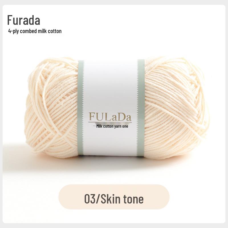 Baby 4-fädig gekämmte Milchbaumwollgarnknäuel zum Handstricken & Häkeln - DIY Puppe, Pullover, Schal Materialpaket