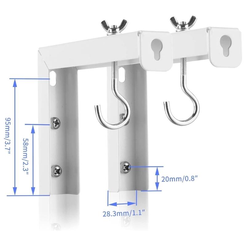 Universal Projector Screen Wall Mount L Brackets Wall Hanging Mount Adjustable Extension Mounting Hooks 20kg Capacity