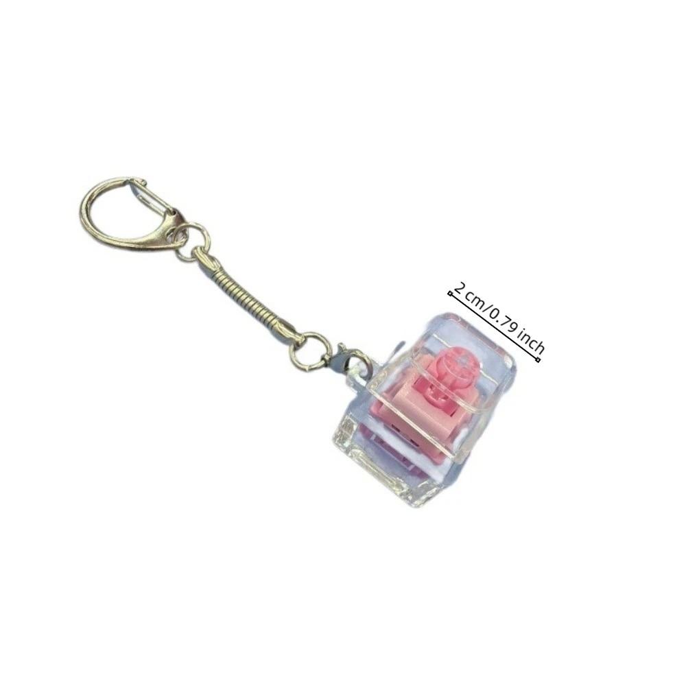 New 1/2/3/4/9 Keys Keyboard Keychain Transparent Key Button Finger Toy Pass The Time Stress Relief Keycap Keychain Kids