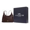 Coach Ella 36 Logo Zip Closure Leather Underarm Shoulder Bag Large Women Shoulder Bag Dark-Coffee CCE48-IMXAL