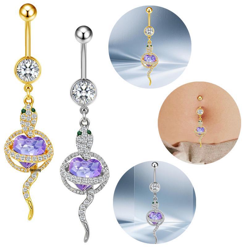 Heart-Shaped Animal Style Navel Ring - Trendy European & American Fashion Jewelry