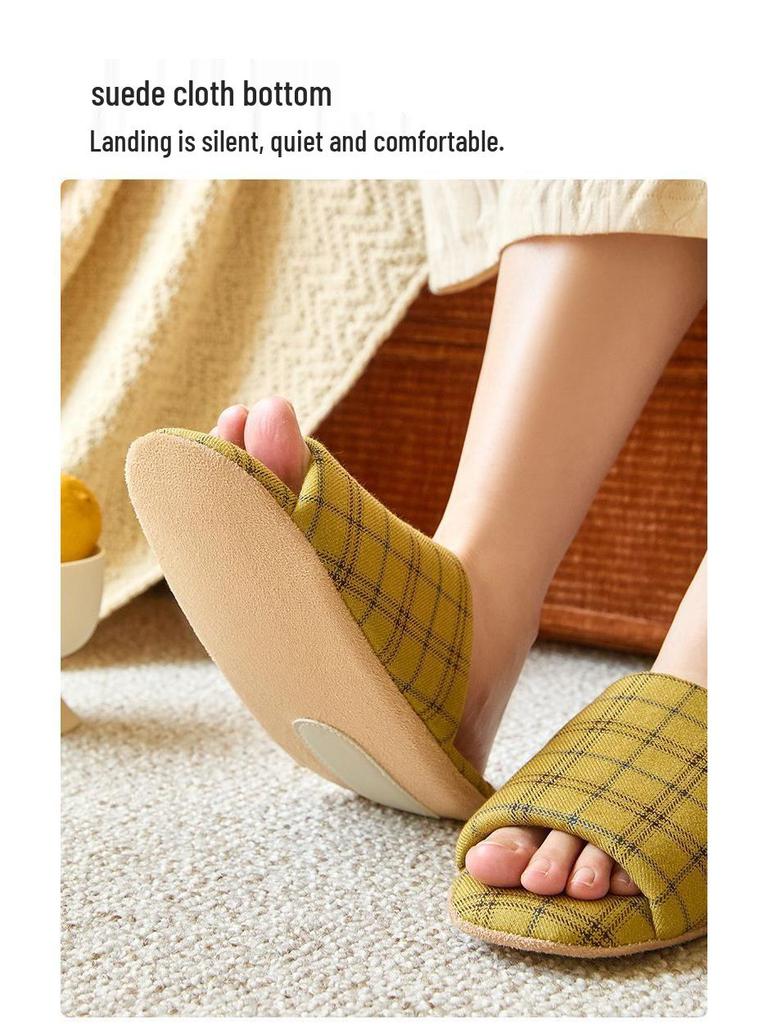 Women's Silent Soft-Soled Japanese Slippers - Lightweight, Noiseless Home Footwear for Wooden Floors in Spring/Summer