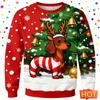 2026 New Dachshund Graphic Ugly Christmas Sweater Fashion Cute Dog 3D Printed Xmas Sweatshirts Loose Breathable Unisex Pullovers