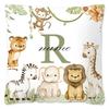 Animal with Name Pillow Case Personalized Pillow Dust Cover Bedroom Kids Wild Party Decoration Pillowcase Birthday Children Gift