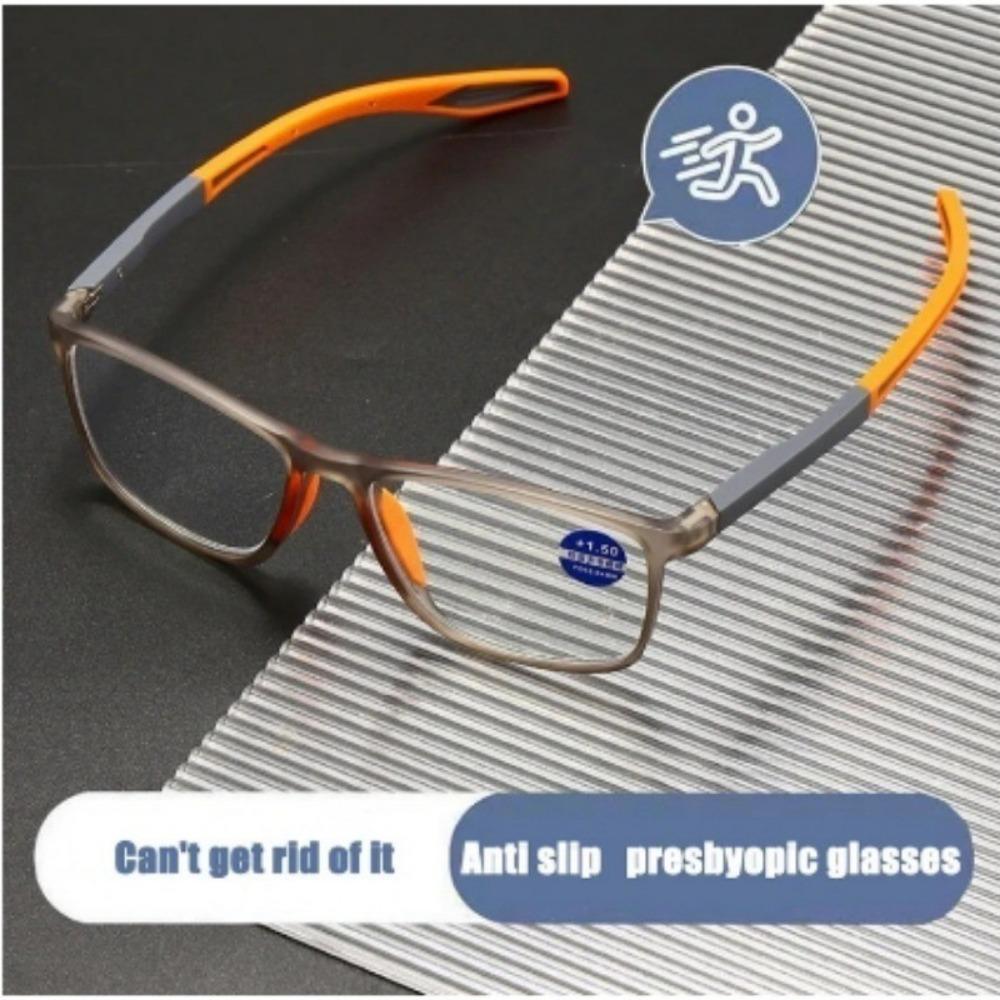 +1.00+1.50+2.00+2.50+3.00+3.50+4.00 TR90 Sports Anti-blue Light Rectangular Reading Glasses Anti-drop Anti-slip Glasses