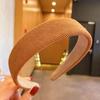 Fashion Vintage Elastic Hair Band Lattice Print Sponge Headband Womens Girl Wide Side Hairband Hair Hoop Female Hair Accessories