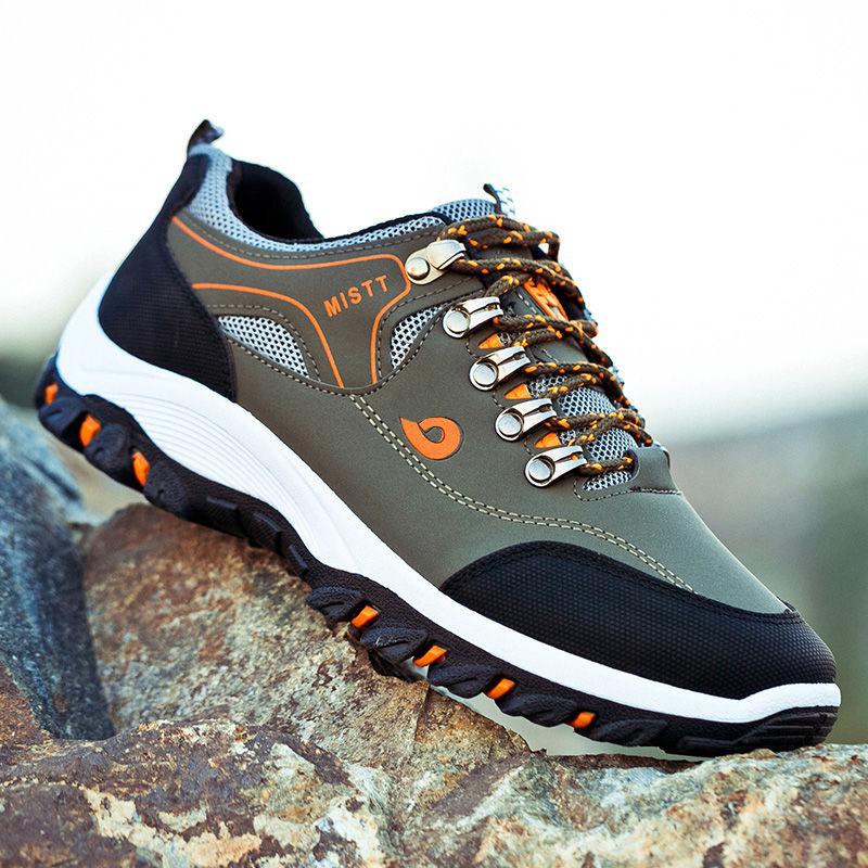Waterproof Non-slip Men's Outdoor Hiking Shoes for Spring and Autumn. Trendy and Casual Running Sports Shoes.