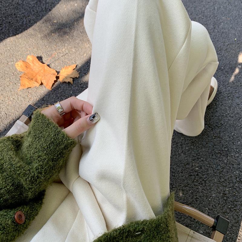 

Белые широкие брюки женские осенне-зимние флисовые драпирующиеся мягкие костюмные брюки повседневные прямые брюки S