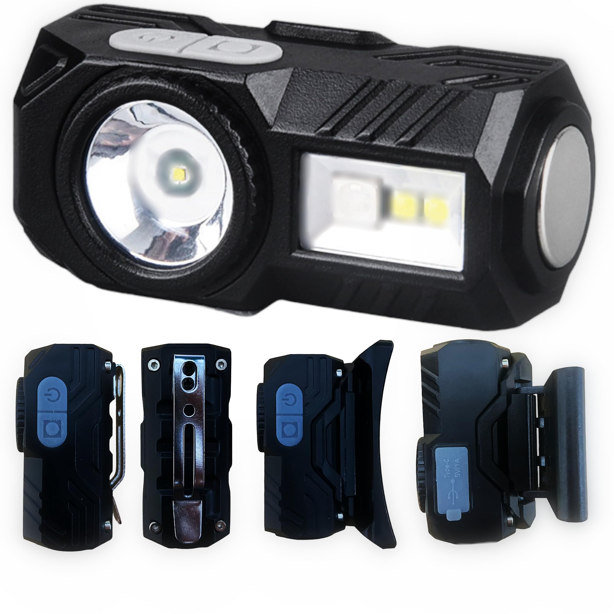 

Многофункциональный мини-угловой и точечный фонарь TokyoTomi для ночного катания в горах и аварийного контроля качества [Продукт 2024 года] 5 цветов чёрный