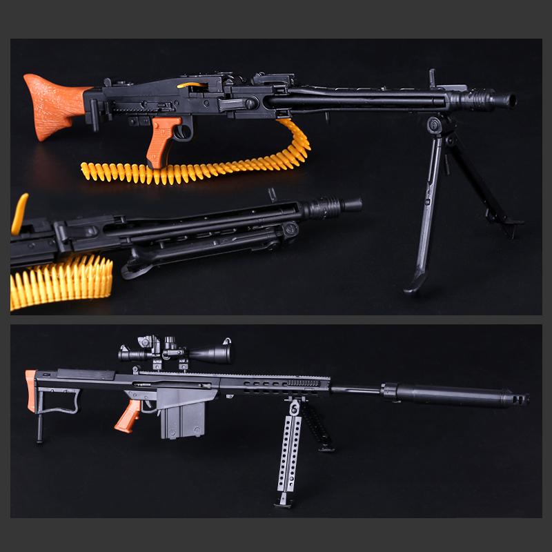 1/6 Scale US Army Military Weapon M82A1 Sniper Rifle M134 M14 M16 Police Soldier SWAT Action Figure Assemble Model Guns Toys
