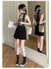Women's High-Waisted Gray A-Line Skirt Shorts - Spring 2025 Casual Wide-Leg Design