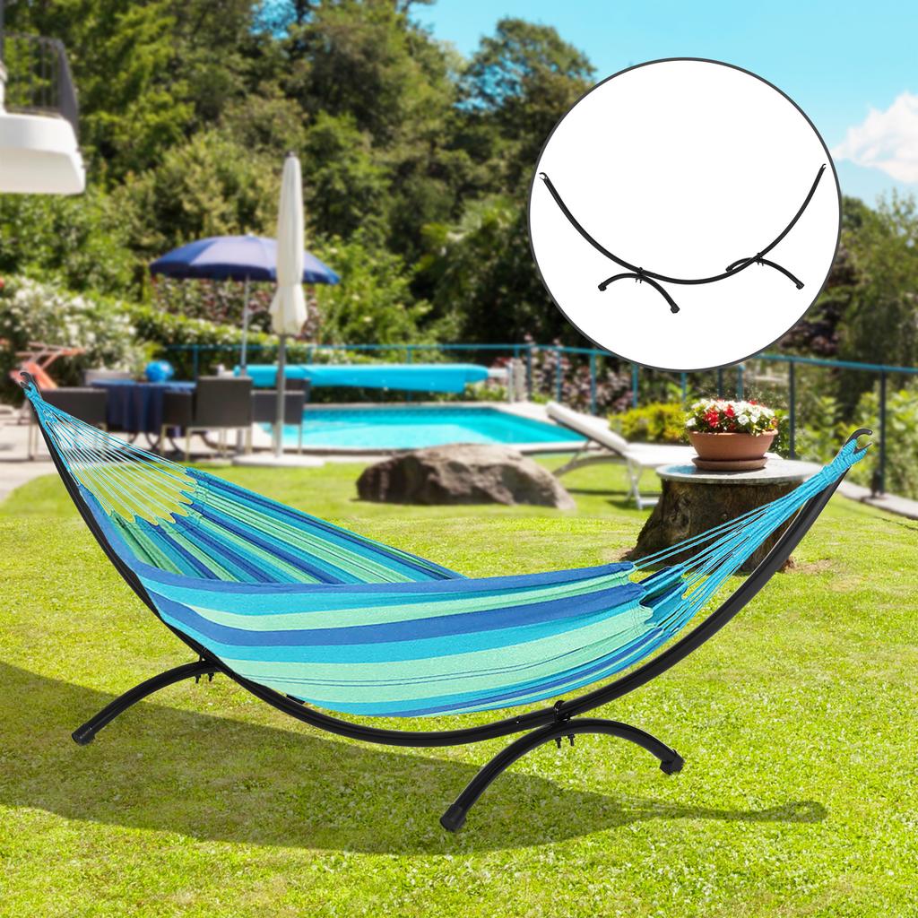 Outdoor Steel Hammock Stand, 300x90x100 cm, up to 120 kg, for Garden, Beach, Camping, Black