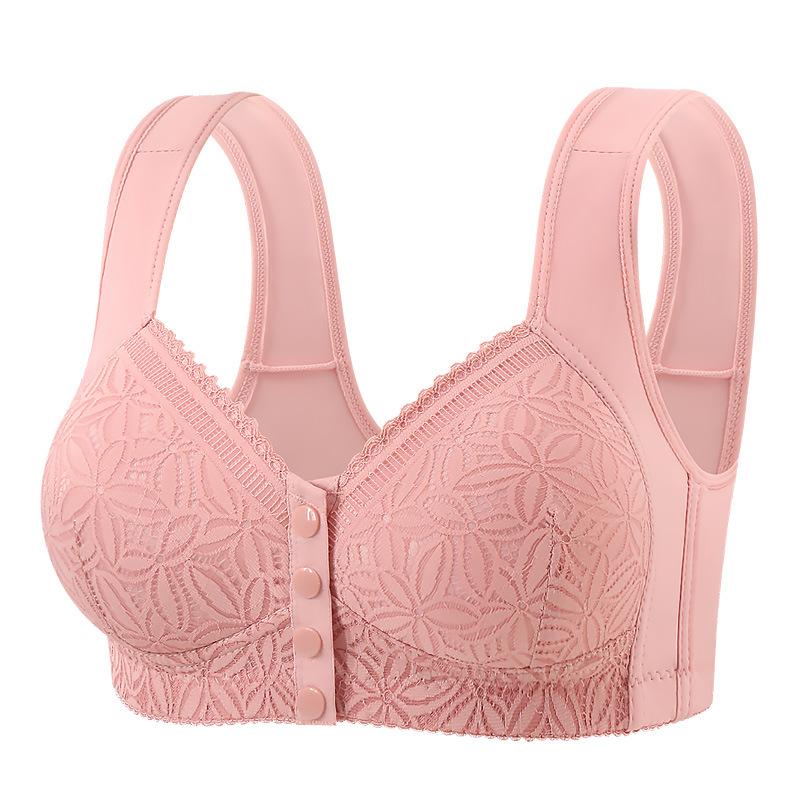 Plus Size Bra Women Front Closure Fixed Cup Thin Wireless Push Up Tank Top Bra Shaping Supportive Comfortable Full Coverage Underwear