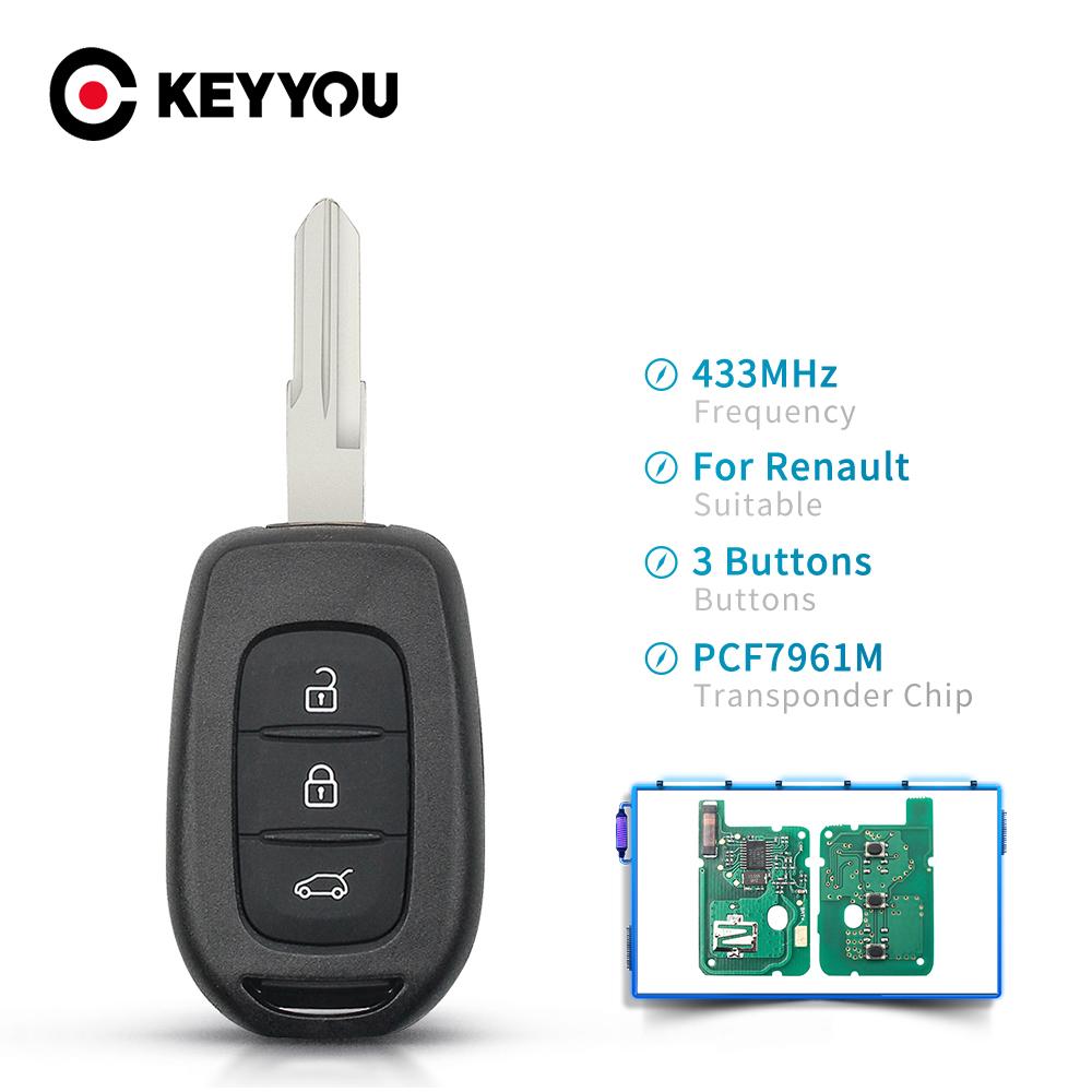 KEYYOU 2/3 Buttons Remote Key 434MHZ With 4A PCF7961M Chip For Renault Sandero Dacia Logan 2 Stepway Clio4 Duster 2016