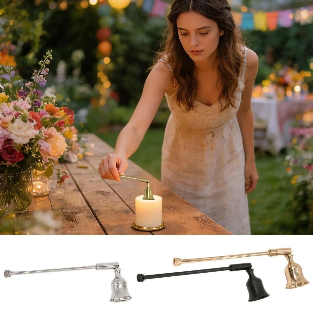 Adjustable Candle Snuffer Long Handle Wick Flame Cover Decorative Candle Blower Out Living Room