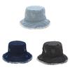 Vintage Denim Fisherman Hat With Wide Brim Sun Protection For Summer Outdoor Wear