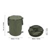24 Gallons Garden Trash Can with Zippered Lid Oxford Cloth Large Capacity Foldable Portable Outdoor Garbage Container for Picnic
