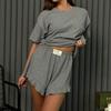 2025 New Solid Color Striped Fashion Shorts & Casual Pajama Set