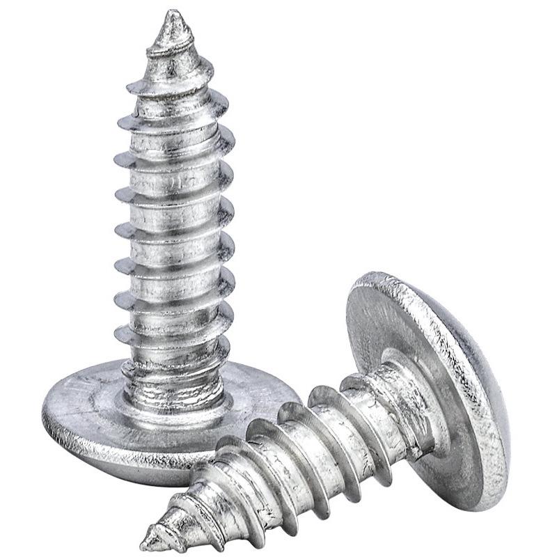 304 Stainless Steel Large Flat Head Cross Slot Self-Tapping Screws - Custom Umbrella/Mushroom Head Zigong Screws